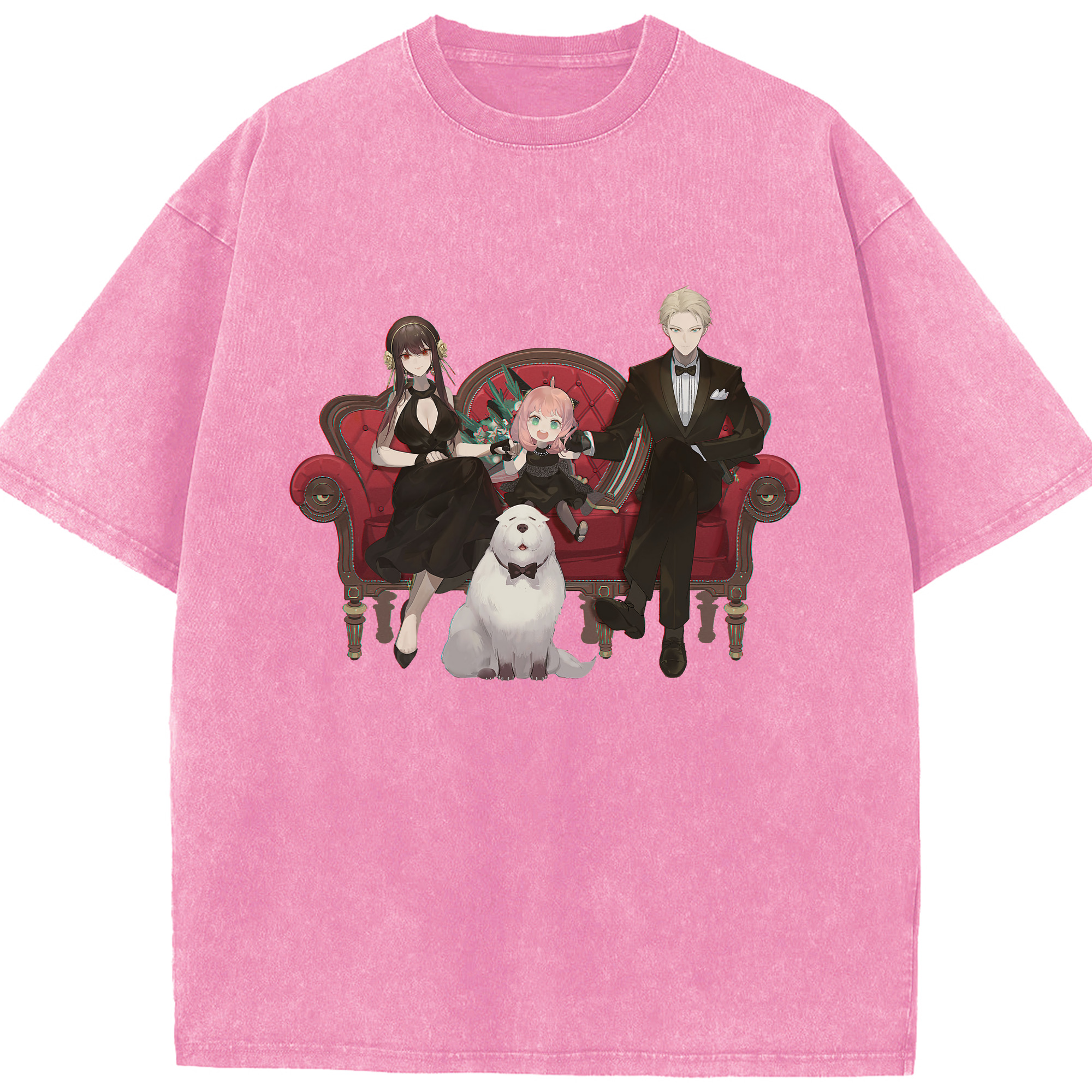 （画像用） SPY×FAMILY间谍家家酒 綿100% ヴィンテージ風 半袖Tシャツ（フロントプリント）
